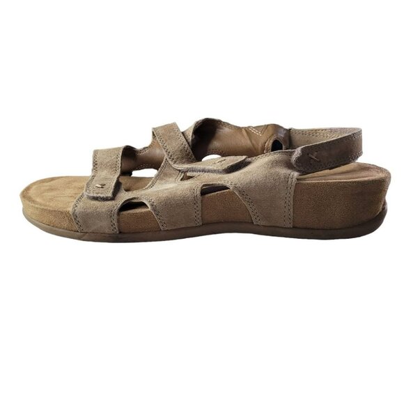 Cobbie Cuddlers Sandals Adjustable Strap Short‎ Wedge Brown Suade Womens 9 - Picture 5 of 11